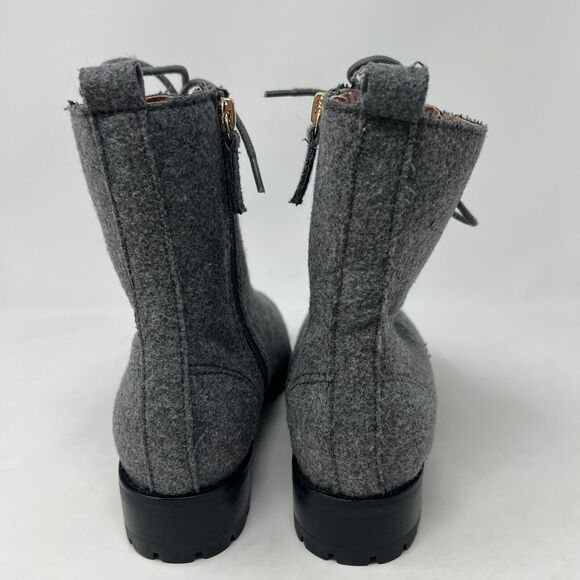 NEW J Jill Wool Boots Size 8.5 Women Side Zip Granny Lace Up Ankle Gray - Picture 7 of 10